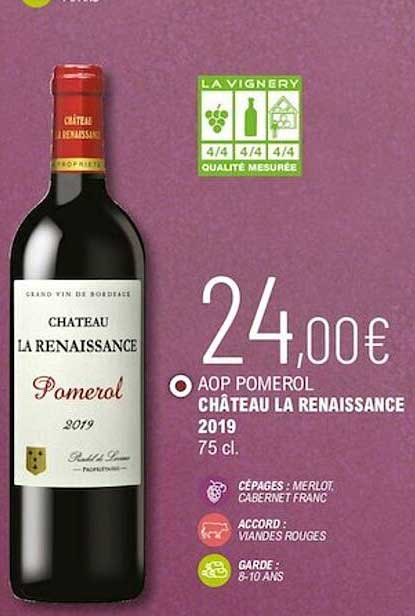 aop pomerol château la renaissance 2019