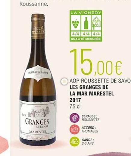 aop roussette de savoie les granges de la mar marestel 2017