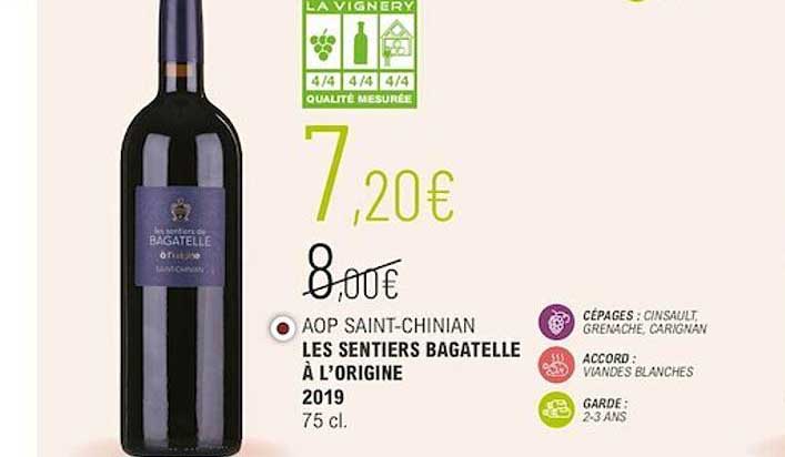 aop saint-chinian les sentiers bagatelle à l'origine 2019