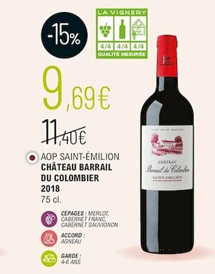 aop saint-émilion château barrail du colombier 2018