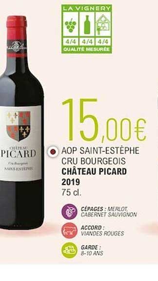 aop saint-estèphe cru bourgeois château picard 2019