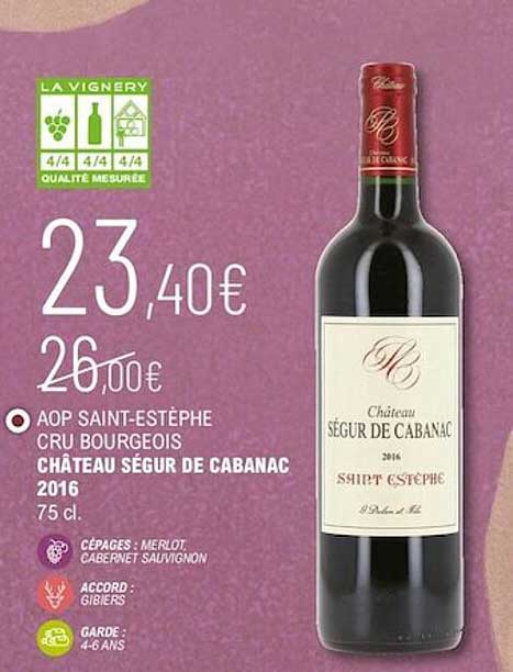 aop saint-estèphe cru bourgeois château ségur de cabarnac 2016