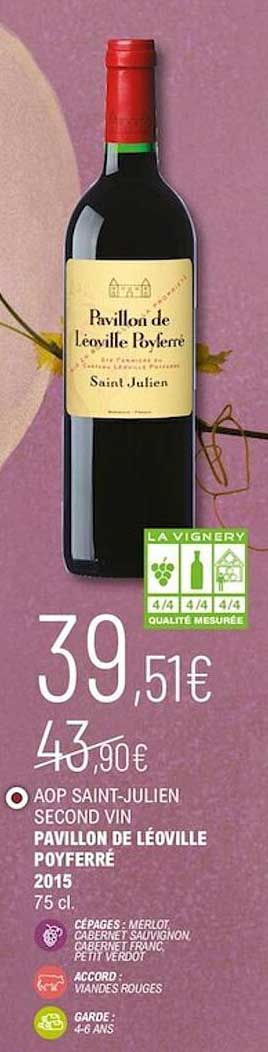 aop saint-julien second vin pavillon de léoville poyferré 2015