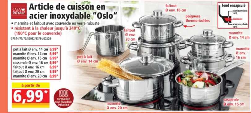 article de cuisson en acier inoxydable "oslo" casa royale
