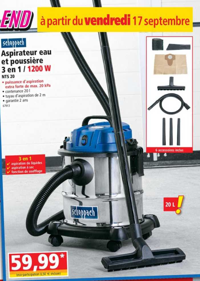 Aspirateur Eau Et Poussière 3 En 1 -1200 W Scheppach