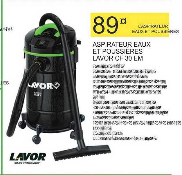 Aspirateur Eaux Et Poussières Lavor Cf 30 Me