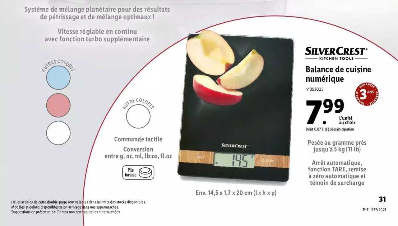 balance de cuisine numérique silver crest