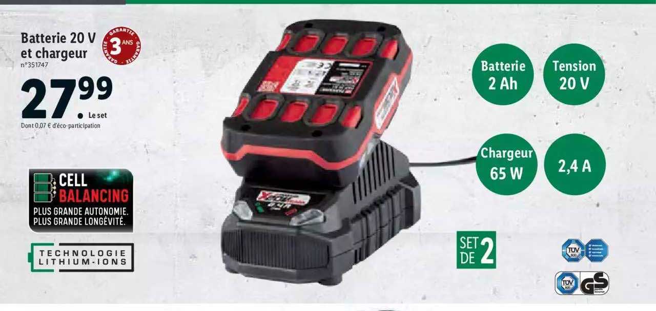 Batterie 20 V Et Chargeur