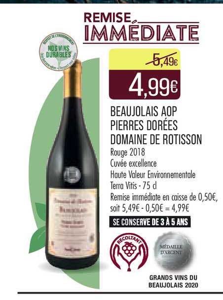 beaujolais aop pierres dorées domaine de rotisson rouge 2018