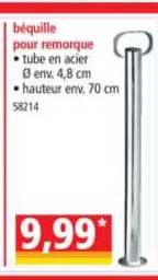béquille pour remorque