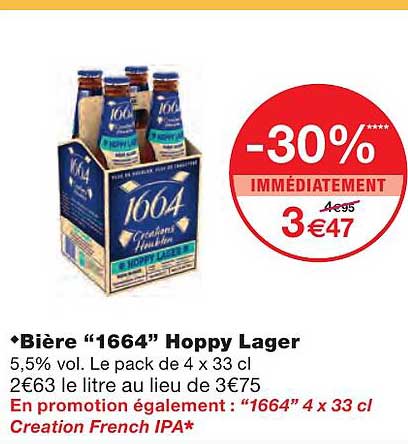 bière "1664" hoppy lager