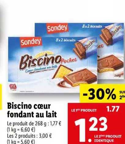 Biscino Cœur Fondant Au Lait Sondey