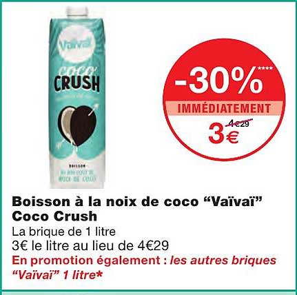 boisson à la noix de coco "vaïvaï" coco crush