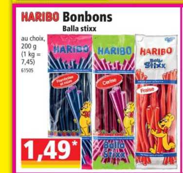 bonbons balla stixx haribo