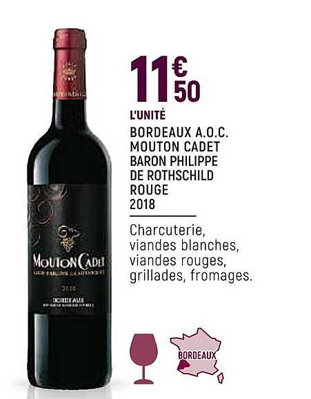bordeaux a.o.c. mouton cadet baron philippe de rothschild rouge 2018