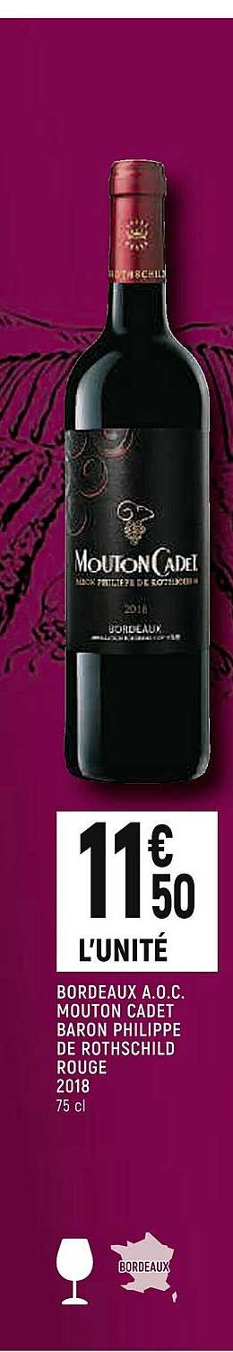 bordeaux a.o.c. mouton cadet baron philippe de rothschild rouge 2018