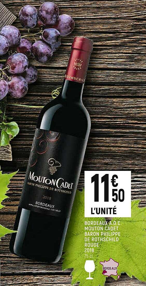 bordeaux a.o.c. mouton cadet baron philippe de rothschild rouge 2018