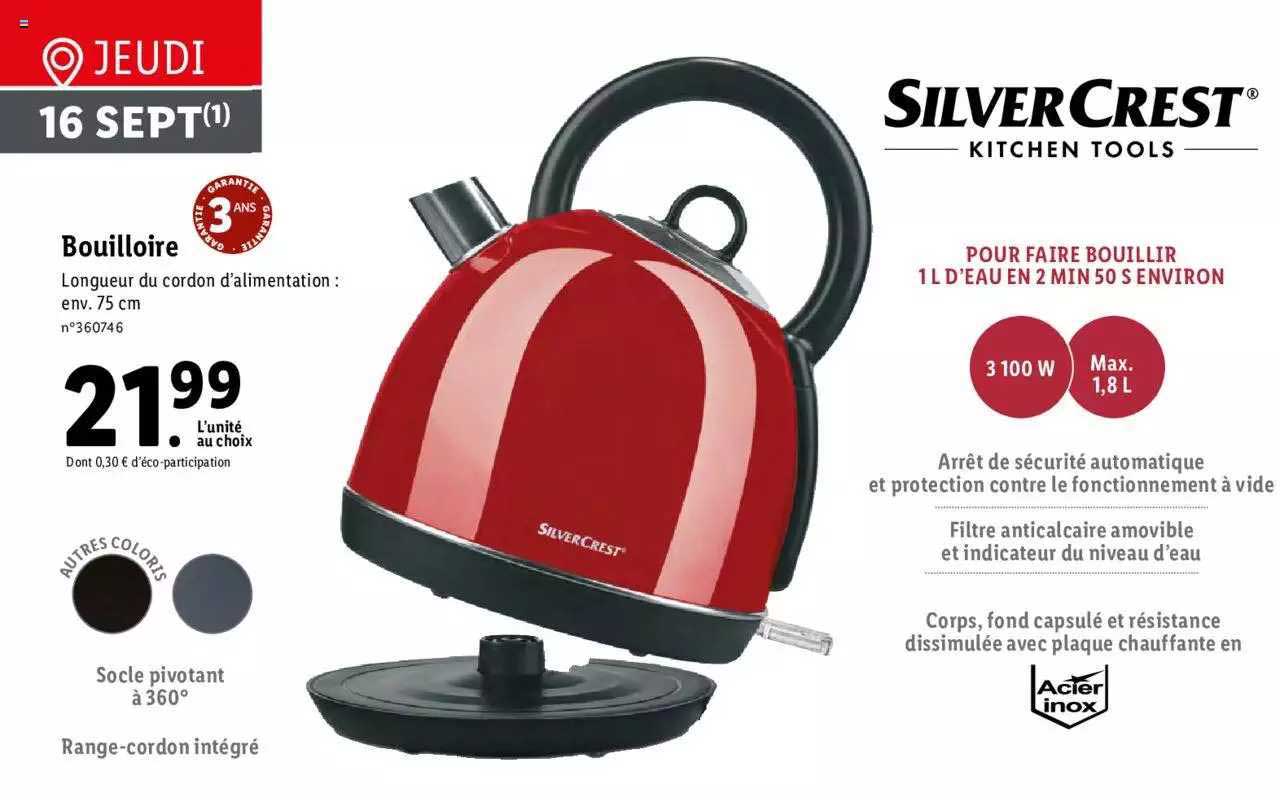 bouilloire silver crest
