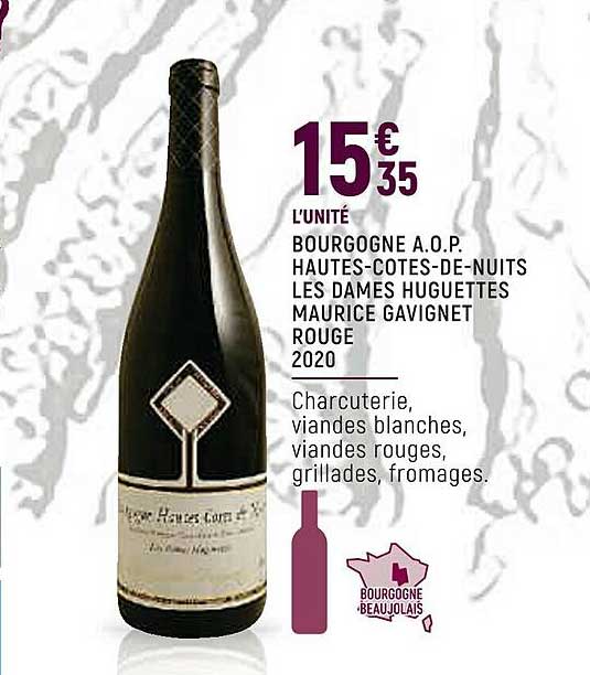 bourgogne a.o.p. hautes-côtes-de-nuits les dames huguettes maurice gavignet rouge 2020