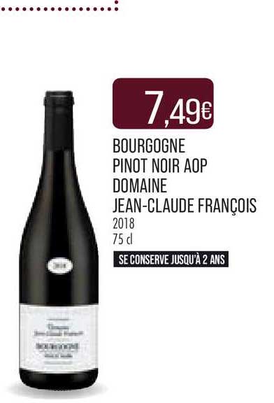 bourgogne pinot noir aop domaine jean-claude françois