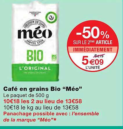 Café En Grains Bio "méo"
