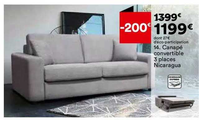 canapé convertible 3 places nicaragua