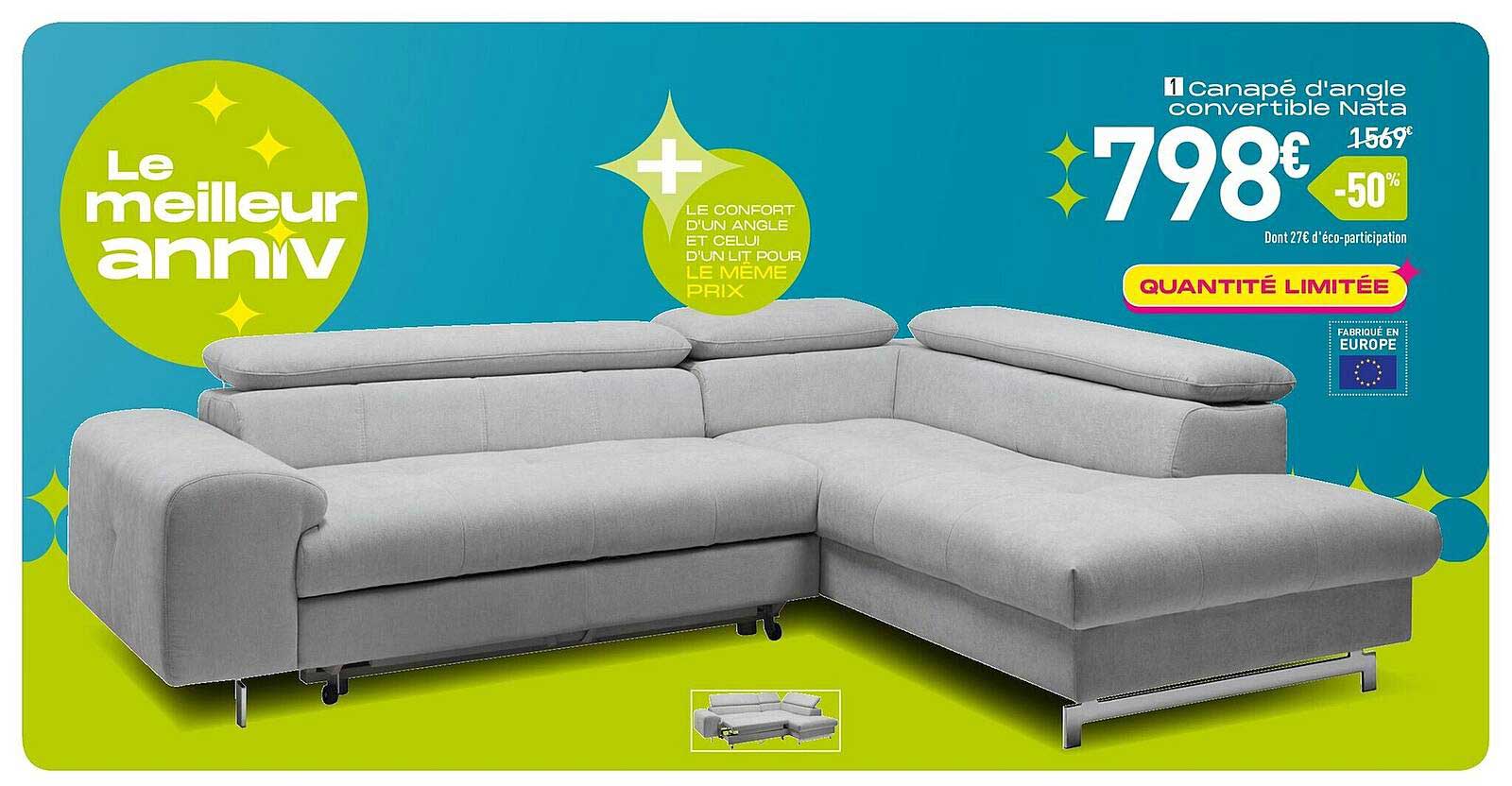 Canapé D'angle Convertible Nata