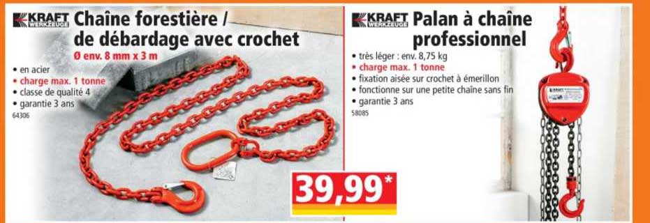chaîne forestière - de débardage avec crochet kraft, palan à chaîne professionnel kraft