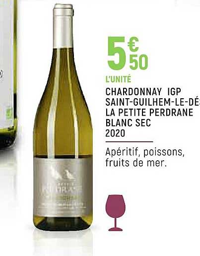 chardonnay igp saint-guilhem-le-déssert la petite perdrane blanc sec 2020