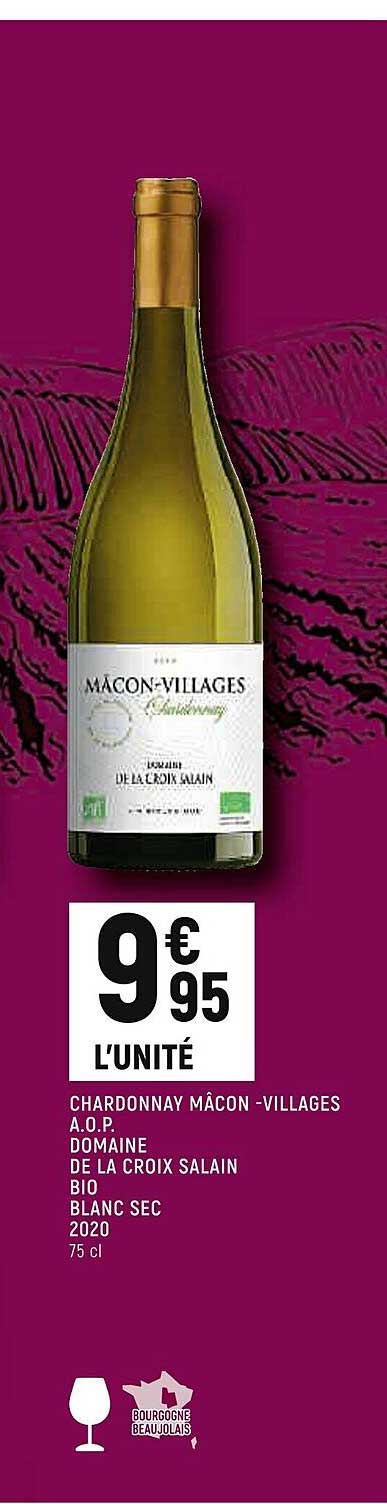 chardonnay mâcon-villages a.o.p. domaine de la croix salain bio blanc sec 2020