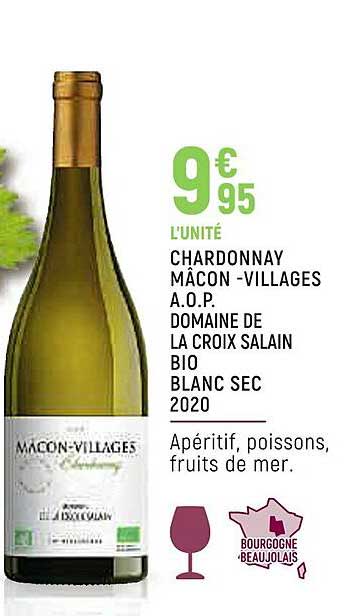 chardonnay mâcon-villages a.o.p. domaine de la croix salain bio blanc sec 2020