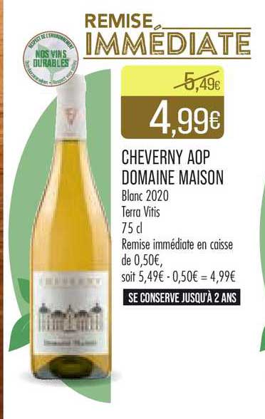 cheverny aop domaine maison blanc 2020 terra vitis