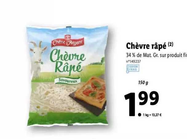 chèvre râpé chêne d'argent