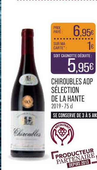 chiroubles aop sélection de la hante 2019