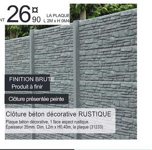 clôture béton décorative rustique