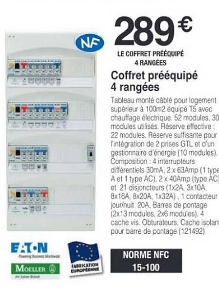 coffret prééquipé 4 rangées