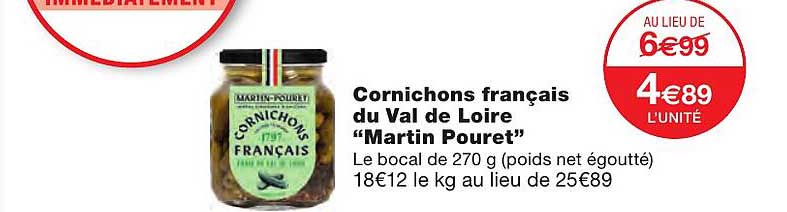 cornichons français du val de loire "martin pouret"
