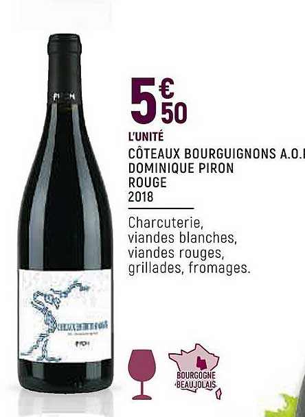 coteaux bourguignons a.o.p. dominique piron rougee 2018