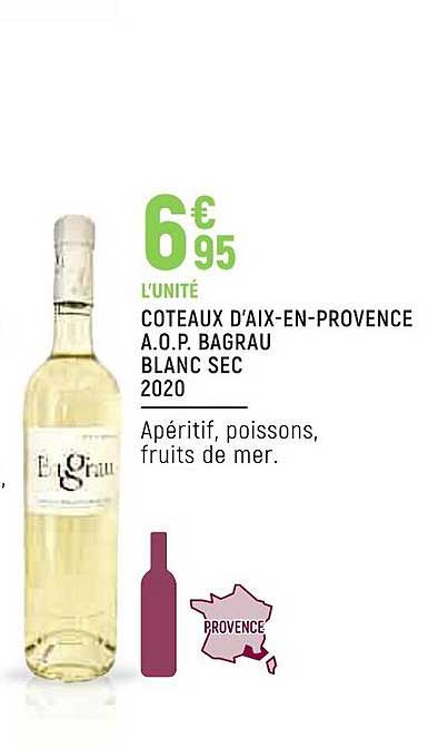 coteaux d'aix-en-provence a.o.p. bagrau blanc sec 2020