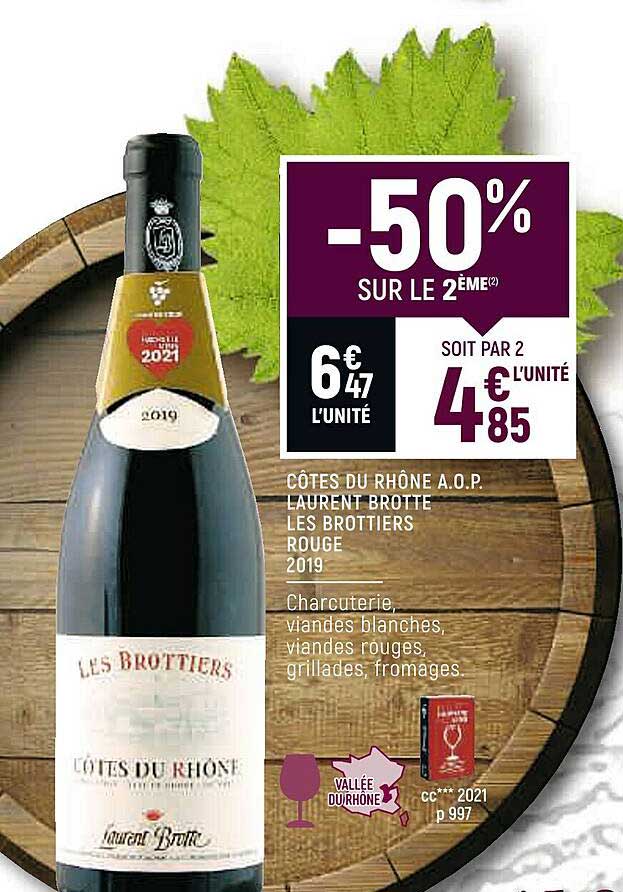 côtes du rhône a.o.p. laurent brotte les brottiers rouge 2019