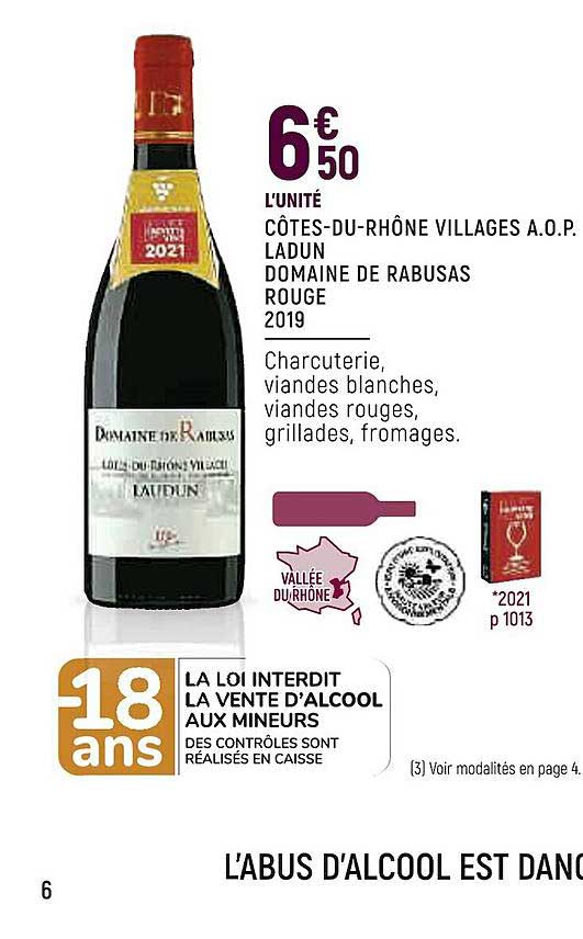 côtes-du-rhône villages a.o.p. ladun domaine de rabusas rouge 219