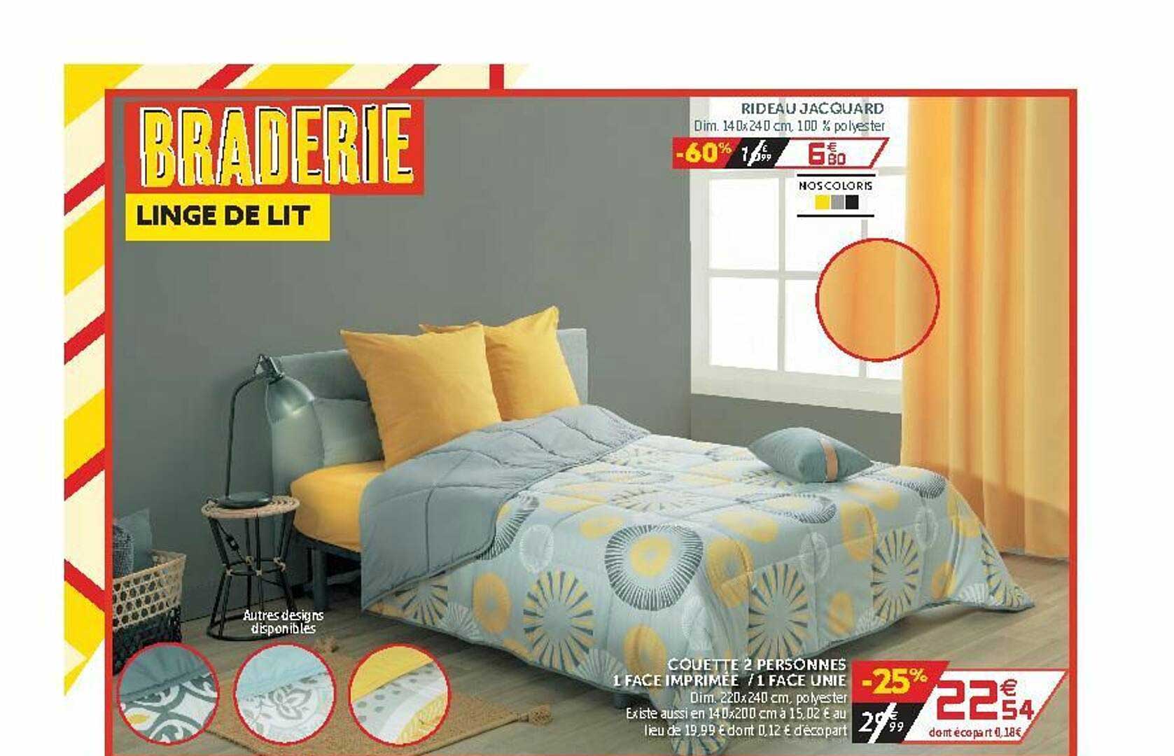 couette 2 personne 1 face imprimée 1 face unie