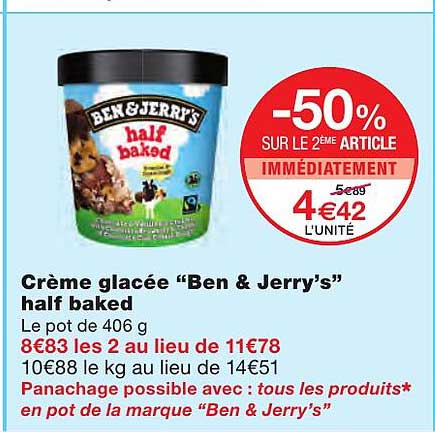 crème glacée "ben & jerry's" half baked