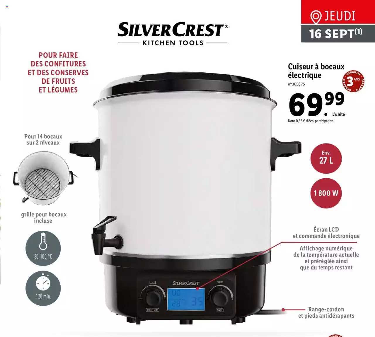 cuiseur à bocaux électrique silver crest