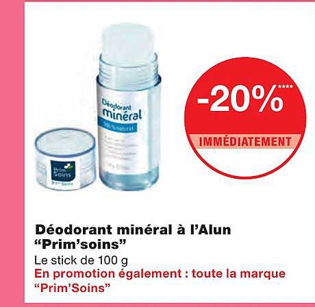 déodorant minéral à l'alun "prim'soins"