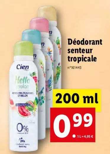 déodorant senteur tropicale cien