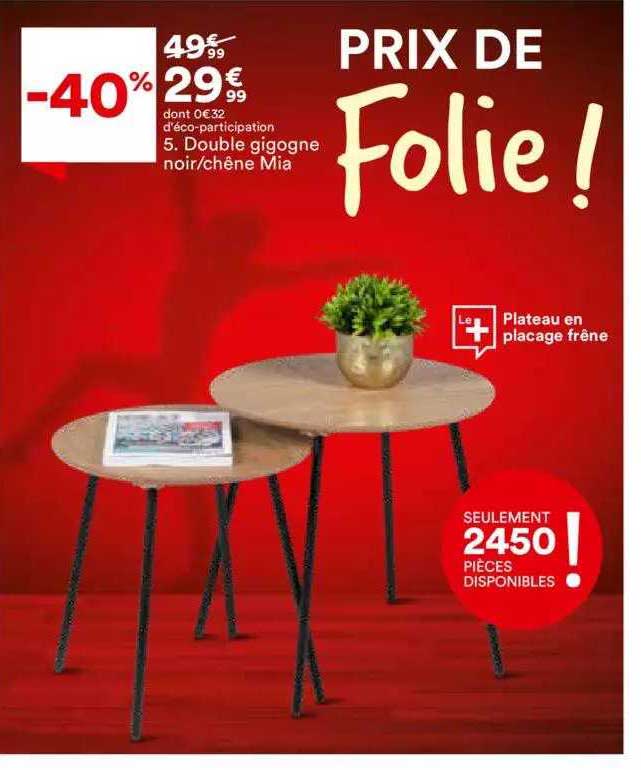 double gigogne noir-chêne mia