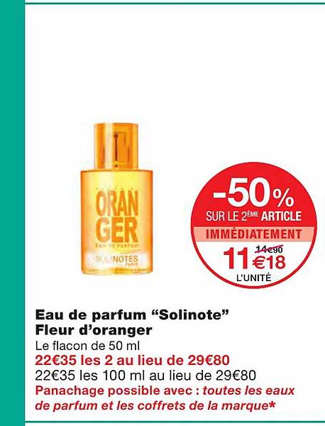 eau de parfum "solinote" fleur d'oranger