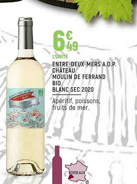 entre-deux-mers a.o.p. château moulin de ferrand bio blanc sec 2020