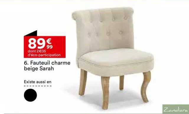 fauteuil charme beige sarah